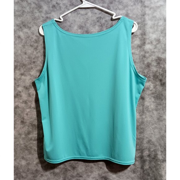 Gorgeous Alfred Dunner set - blouse & matching tank Wmn's Sz 16 aqua spangly - Picture 6 of 7